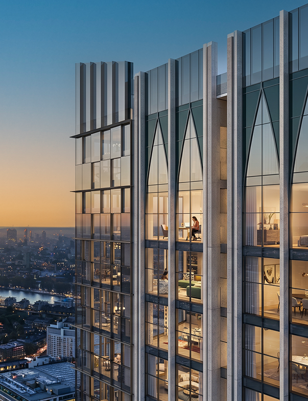 Mặt đứng tháp căn hộ hàng hiệu Branded Residence